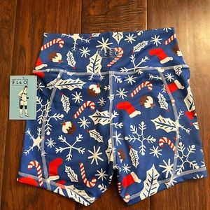 FLEO Christmas High Waisted Shorts Medium